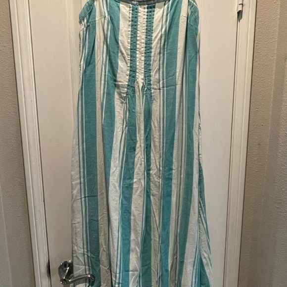 Sonoma Aqua and White Striped Midi Dress - Picture 2 of 5
